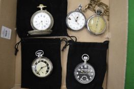 Five various pocket watches.