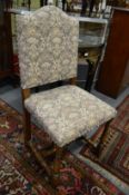 A good set of eight oak and upholstered dining chairs.