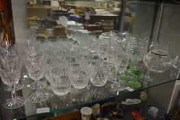 Waterford Colleen glassware and other glassware.
