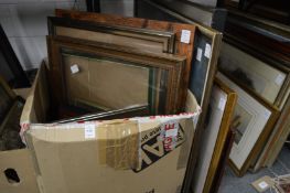 Various paintings, prints and frames.