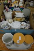 Decorative and household china to include Caithness paperweights, Portmeirion storage jars etc.
