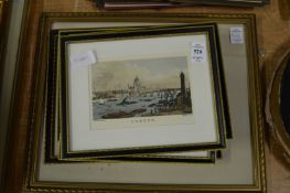 Six small prints and watercolours.