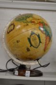 A table globe.