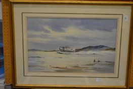 Dennis Pannett, Fairey Swordfish, coastal take off, watercolour.