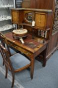 A late Victorian inlaid rosewood bonheur du jour.
