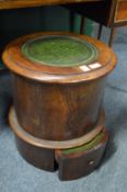 A Victorian mahogany circular step commode.