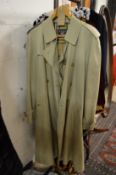 A Burberrys gentlemans trench coat, size 54 regular.