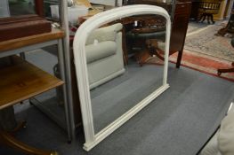 A Victorian style over-mantel mirror with white painted frame.