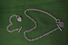 A Tiffany & Co silver necklace and matching bracelet with original box.