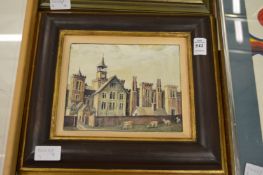 Sarah Spencer, a country house, oil on board.