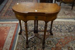 17th century style walnut fold-over tea table.