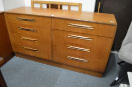 A G plan teak eight drawer chest.