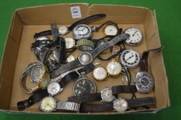 Various wrist and pocket watches.