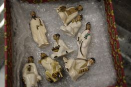A small group of Chinese pottery figures.