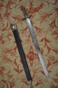 An early 19th century sword and scabbard, possibly made for theatrical use.