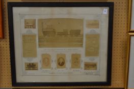 The First Engine Employed on a Public Railway, photographic prints, framed and glazed.