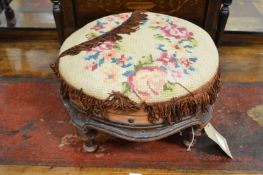 Victorian walnut foot stool.
