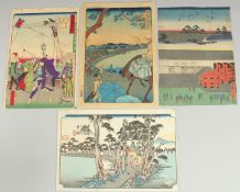 JAPANESE LANDSCAPES; a selection of mid-late 19th century Japanese woodblock prints, (4).