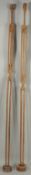 TWO TALL AFRICAN CARVED WOOD STICK FIGURES, of a male and female, 156cm.
