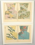 KIMONO DESIGNS; two early 20th century Japanese woodblock prints, (2).
