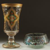 TWO PIECES OF ISLAMIC MARKET GLASS.