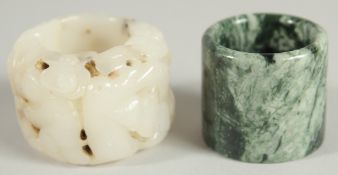 TWO CHINESE ARCHER'S RINGS.