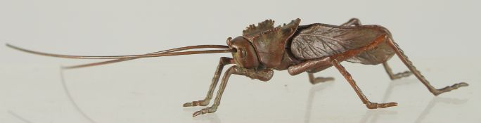 A RETICULATED BRONZE FIGURE OF AN INSECT.