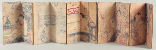 A CHINESE FOLDING EROTIC BOOK.