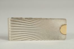 A TIFFANY & CO., ITALY, .925 SILVER MONEY CLIP with gold thumb pieces.