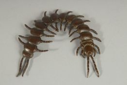 A JAPANESE BRONZE ARTICULATED CENTIPEDE.