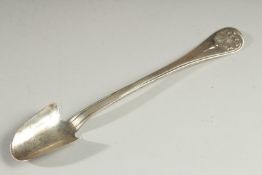 A VICTORIAN SILVER SHELL END CHEESE SCOOP. 7.5ins long. London 1897. Maker: I M S.