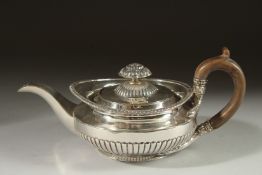 A GOOD OLD SHEFFIELD PLATE TEA POT.