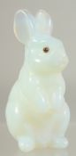 A GOOD RUSSIAN WHITE HARDSTONE RABBIT. 2.25ins high.