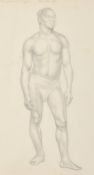 Margaret S. Crague, An art class pencil drawing of a standing male nude, signed and dated 1931 in