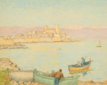 Charles James Kelsey (1870-1960) British, A collection of four pastels Continental views, signed,