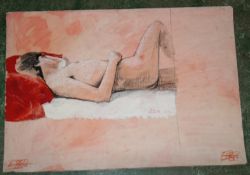 Steve Rush (20th Century), a group of 11 Unframed sketches of mostly male nudes, some erotic