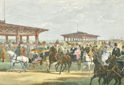 After Schell and Hogan, 'The Coney Island Concourse', hand coloured print, 14