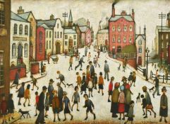 After L.S. Lowry, a colour print published by Ganymed, 'A village Square', 17.75