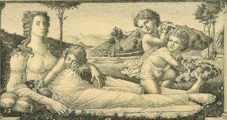 George Woolliscroft Rhead, ' Venus reclining with cupids', engraving, 5