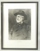 Rumpf, An engraving of Verdi, numbered 10, certificate verso, 20.5