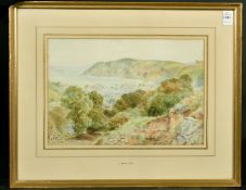 Ebenezer Wake Cook (1843-1926) British, A view of Lynton with a coastal landscape beyond,