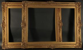 A pair of early 20th Century French frames with pierced centres and corners, rebate size for each