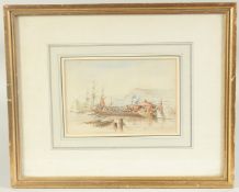 H.F. Oakes, 'King Charles arrival at Dover', watercolour, signed, inscribed and dated 1844 in