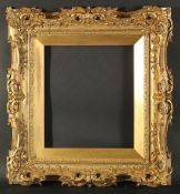 A Victorian gilt picture frame with pierced centres and corners, rebate size 12.5