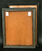 Two ebonized frames, rebate size, one 13.5 x 9.25