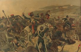 Balaclava, 'October 25th 1854, Relief of the Light Brigade', colour print, 20.5 x 31.5