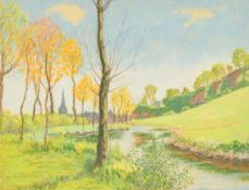 Charles James Kelsey (1870-1960) British, A collection of four pastels of Continental scenes,