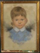 A pastel head study of a young child, initialled and dated '62, 15.75
