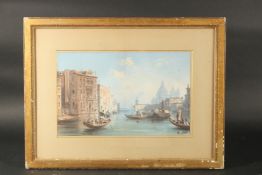 Venetian (19th Century), A view on the Grand Canal, Venice, aprint, 9.75