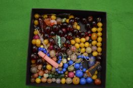A quantity of loose beads.